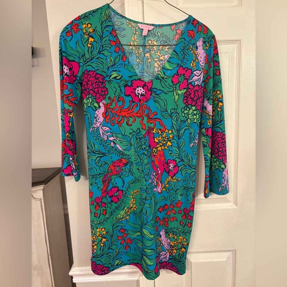Lily Pulitzer Green Floral Dress Size M